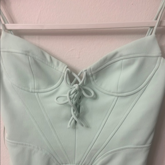 Zara Green pistachio Ruched Bodycon Midi Dress 310 - Picture 5 of 8